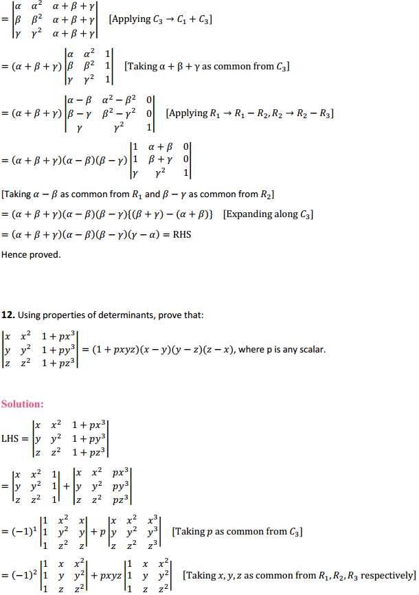 NCERT Solutions for Class 12 Maths Chapter 4 Determinants Miscellaneous Exercise 13