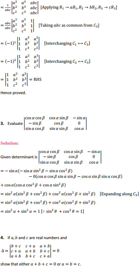 NCERT Solutions for Class 12 Maths Chapter 4 Determinants Miscellaneous Exercise 2