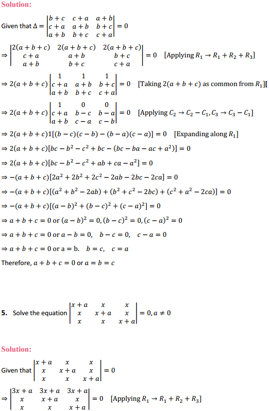 Ncert solutions for class 12 maths chapter 4 determinants miscellaneous