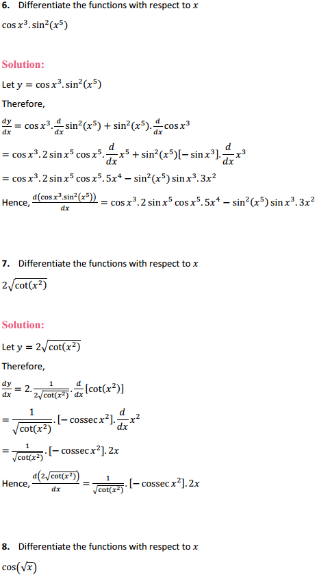 NCERT Solutions for Class 12 Maths Chapter 5 Continuity and Differentiability Ex 5.2 3