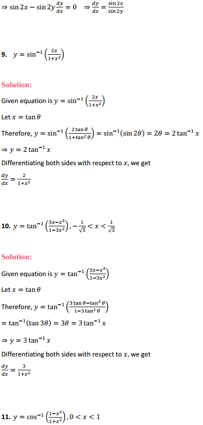 NCERT Solutions for Class 12 Maths Chapter 5 Continuity and Differentiability Ex 5.3 5