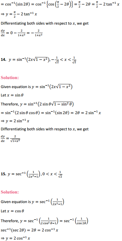 NCERT Solutions for Class 12 Maths Chapter 5 Continuity and Differentiability Ex 5.3 8