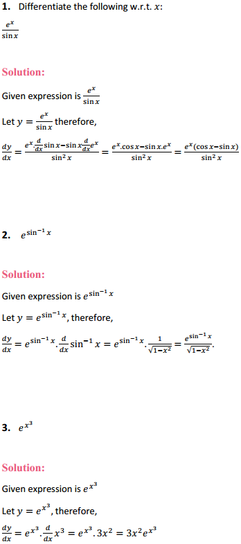 NCERT Solutions for Class 12 Maths Chapter 5 Continuity and Differentiability Ex 5.4 1