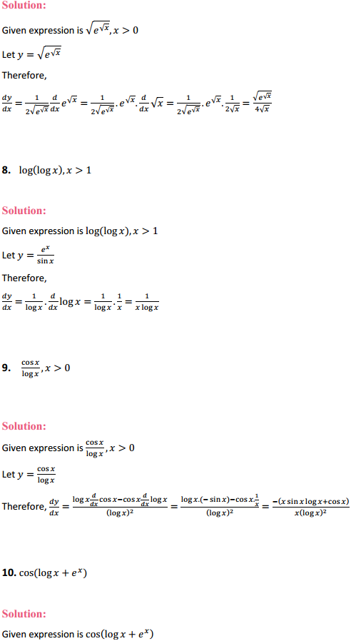 NCERT Solutions for Class 12 Maths Chapter 5 Continuity and Differentiability Ex 5.4 3