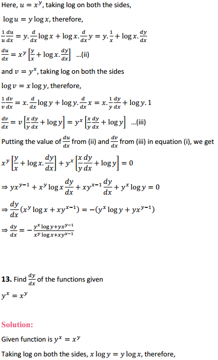 NCERT Solutions for Class 12 Maths Chapter 5 Continuity and Differentiability Ex 5.5 14