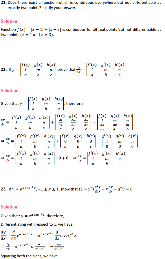 NCERT Solutions for Class 12 Maths Chapter 5 Continuity and Differentiability Miscellaneous Exercise 18