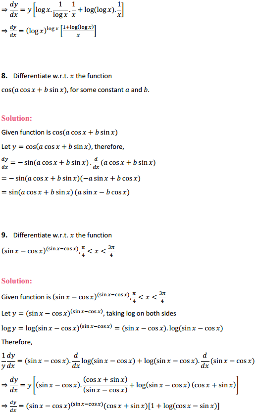 NCERT Solutions for Class 12 Maths Chapter 5 Continuity and Differentiability Miscellaneous Exercise 5