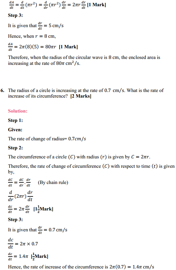 NCERT Solutions for Class 12 Maths Chapter 6 Application of Derivatives Ex 6.1 7