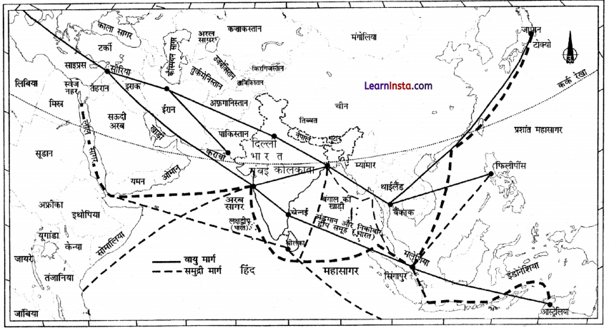 Class 11 Geography Chapter 1 Question Answer in Hindi भारत-स्थिति 2