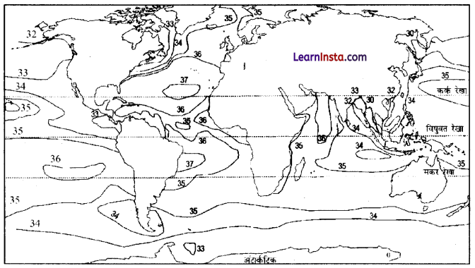 Class 11 Geography Chapter 13 Question Answer in Hindi महासागरीय जल 4