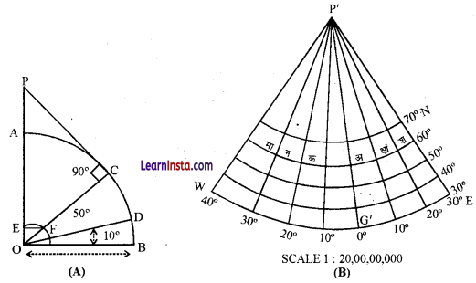 NCERT Class 11 Geography Chapter 4 Solutions in Hindi मानचित्र प्रक्षेप 1