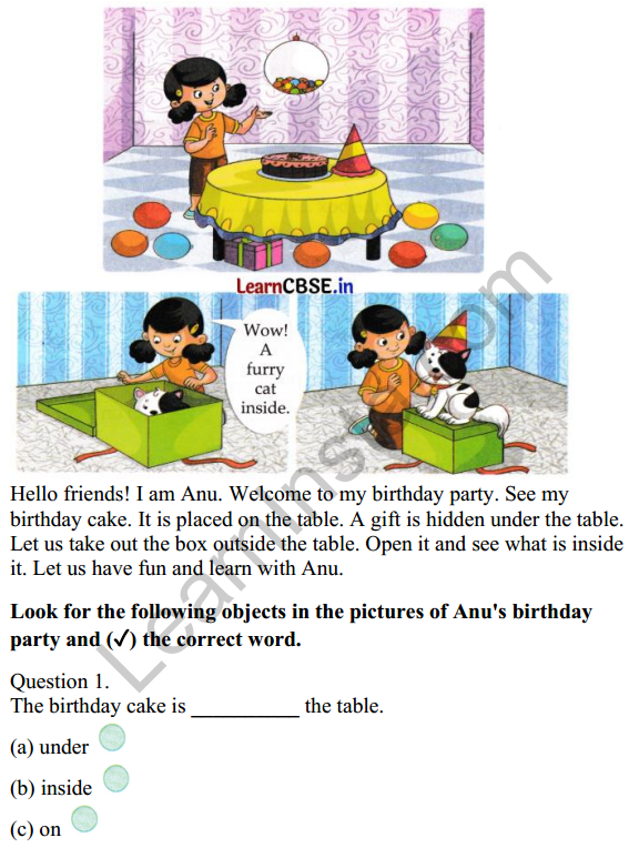Joyful Class 1 Mathematics Worksheet Chapter 1 Finding the Furry Cat! (Pre-number Concepts) 1