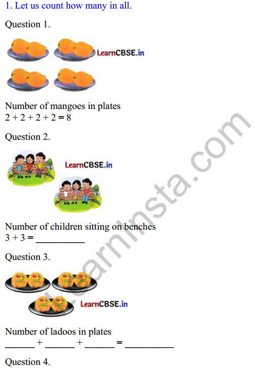 Joyful Class 1 Mathematics Worksheet Chapter 11 How Many Times (Multiplication) 1