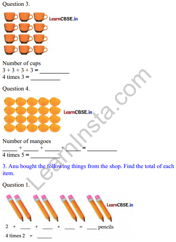Joyful Class 1 Mathematics Worksheet Chapter 11 How Many Times (Multiplication) 3