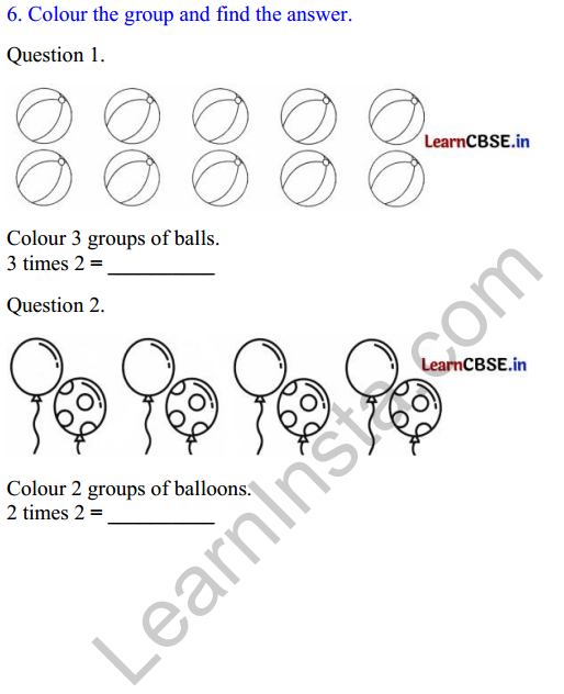 Joyful Class 1 Mathematics Worksheet Chapter 11 How Many Times (Multiplication) 6