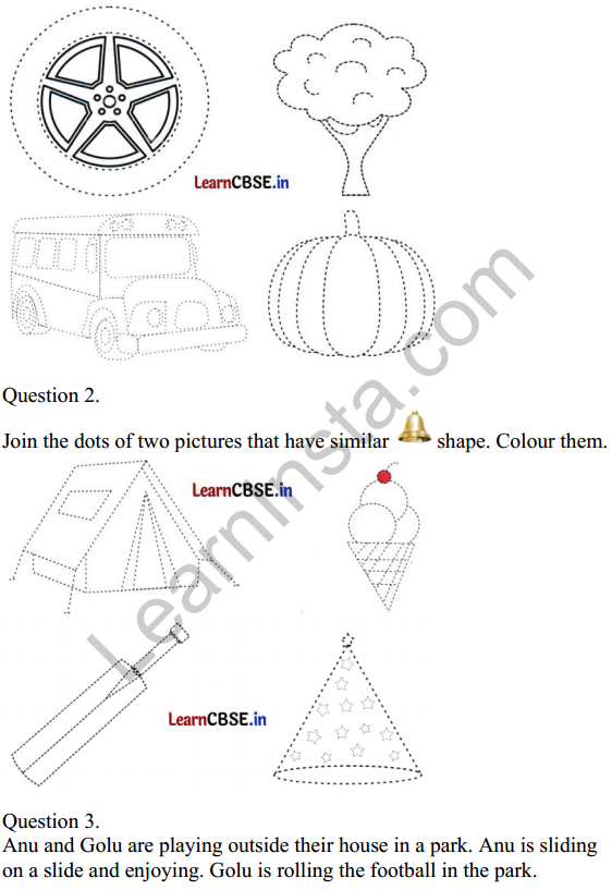 Joyful Class 1 Mathematics Worksheet Chapter 2 What is Long What is Round (Shapes) 5