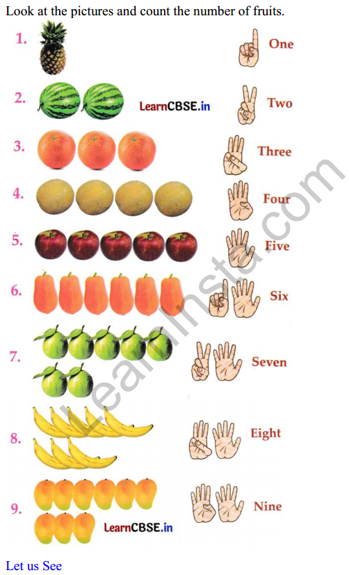 Joyful Class 1 Mathematics Worksheet Chapter 3 Mango Treat (Numbers 1 to 9) 2