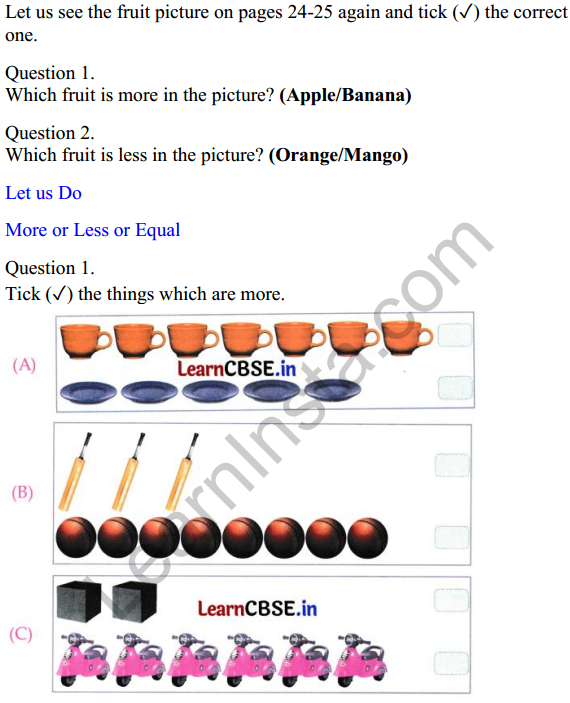 Joyful Class 1 Mathematics Worksheet Chapter 3 Mango Treat (Numbers 1 to 9) 3