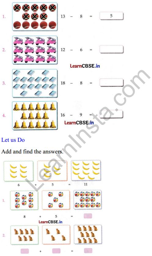 Joyful Class 1 Mathematics Worksheet Chapter 6 Vegetable Farm (Addition and Subtraction up to 20) 4