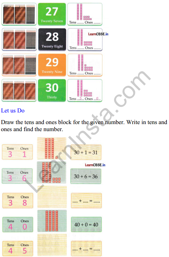 Joyful Class 1 Mathematics Worksheet Chapter 8 Fun with Numbers (Numbers 21 to 99) 2