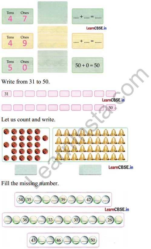 Joyful Class 1 Mathematics Worksheet Chapter 8 Fun with Numbers (Numbers 21 to 99) 3