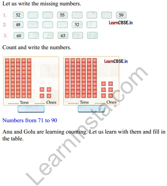 Joyful Class 1 Mathematics Worksheet Chapter 8 Fun with Numbers (Numbers 21 to 99) 6