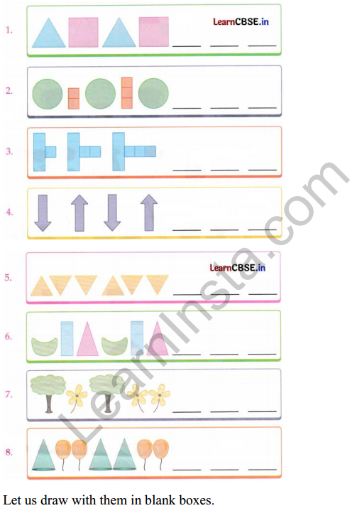 Joyful Class 1 Mathematics Worksheet Chapter 9 Utsav (Patterns) 3
