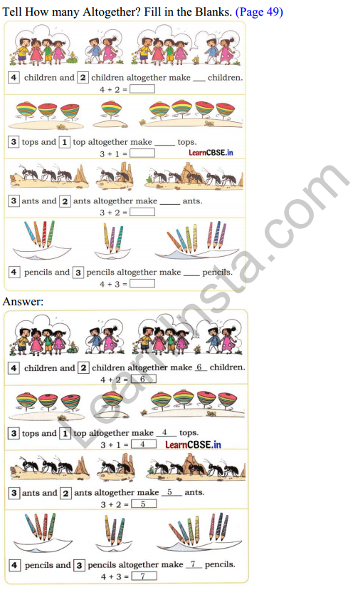 Joyful Mathematics Class 1 Solutions Chapter 5 How Many (Addition and Subtraction of Single Digit Numbers) 1