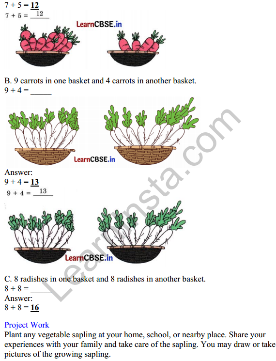 Joyful Mathematics Class 1 Solutions Chapter 6 Vegetable Farm (Addition and Subtraction up to 20) 2