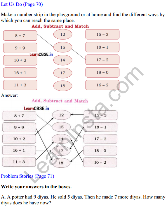 Joyful Mathematics Class 1 Solutions Chapter 6 Vegetable Farm (Addition and Subtraction up to 20) 7