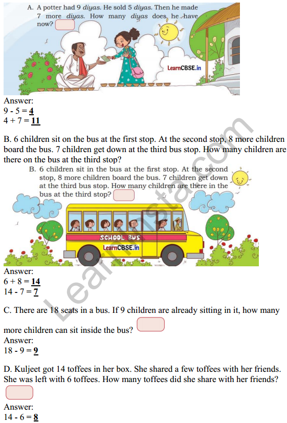 Joyful Mathematics Class 1 Solutions Chapter 6 Vegetable Farm (Addition and Subtraction up to 20) 8