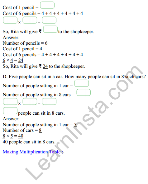 Joyful Mathematics Class 2 Solutions Chapter 8 Grouping and Sharing (Multiplication and Division) 12