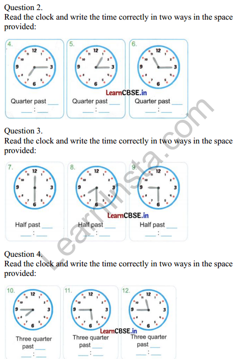 Joyful Mathematics Class 2 Worksheet Chapter 9 Which Season is it (Measurement of Time).10