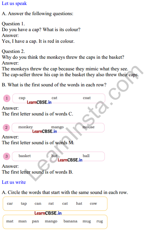 Mridang Class 1 English Solutions Chapter 4 The Cap-seller and the Monkeys 1