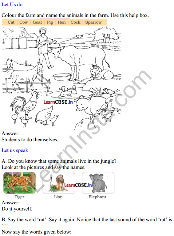 Mridang Class 1 English Solutions Chapter 5 A Farm 1