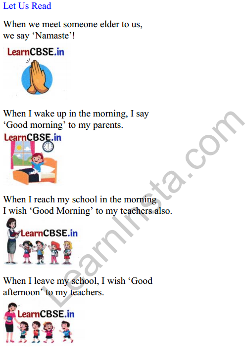 Mridang Class 1 English Worksheet Chapter 2 Greetings 1