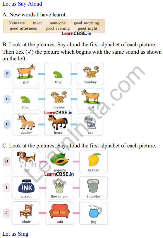 Mridang Class 1 English Worksheet Chapter 2 Greetings 4