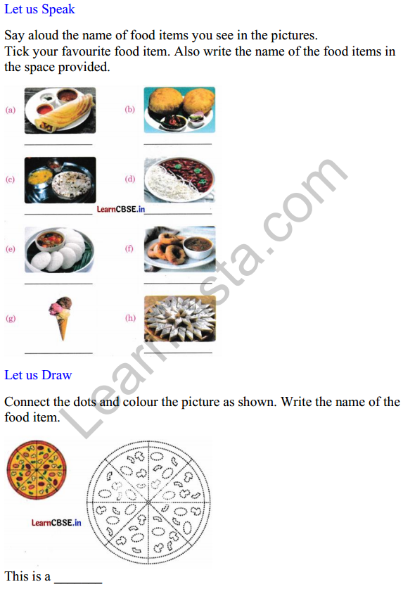 Mridang Class 1 English Worksheet Chapter 7 The Food We Eat 3