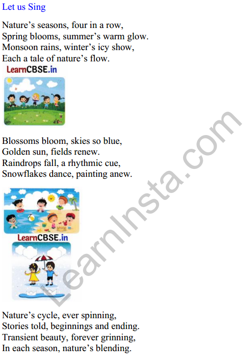 Mridang Class 1 English Worksheet Chapter 8 The Four Seasons 1