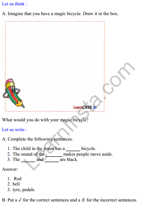 Mridang Class 2 English Solutions Chapter 1 My Bicycle 4