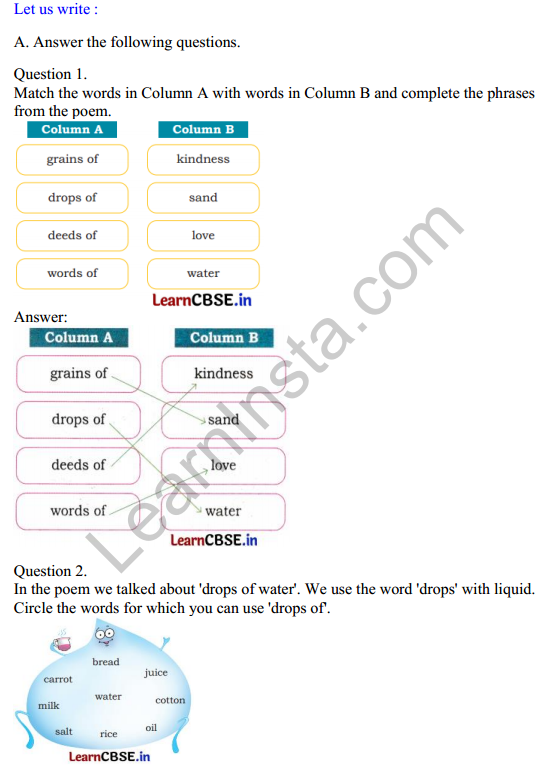 Mridang Class 2 English Solutions Chapter 12 Little Drops of Water 3