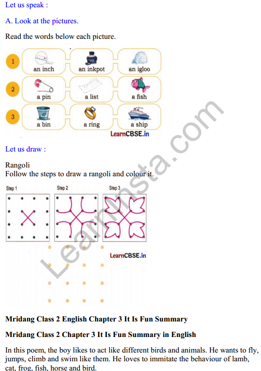 Mridang Class 2 English Solutions Chapter 3 It Is Fun 4