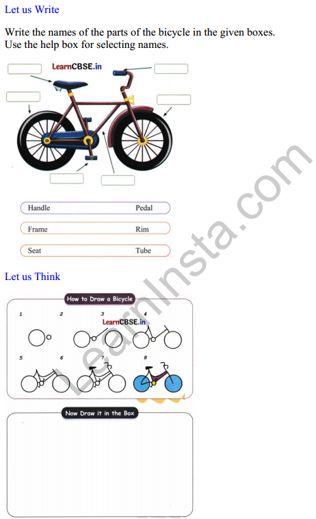 Mridang Class 2 English Worksheet Chapter 1 My Bicycle 3
