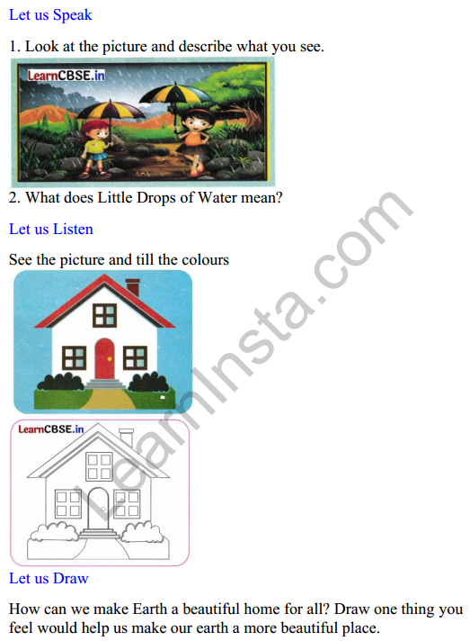 Mridang Class 2 English Worksheet Chapter 12 Little Drops of Water 1