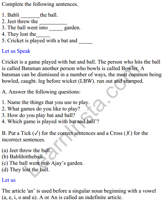 Mridang Class 2 English Worksheet Chapter 2 Picture Reading 2