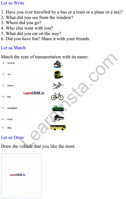 Mridang Class 2 English Worksheet Chapter 5 Come Back Soon 1