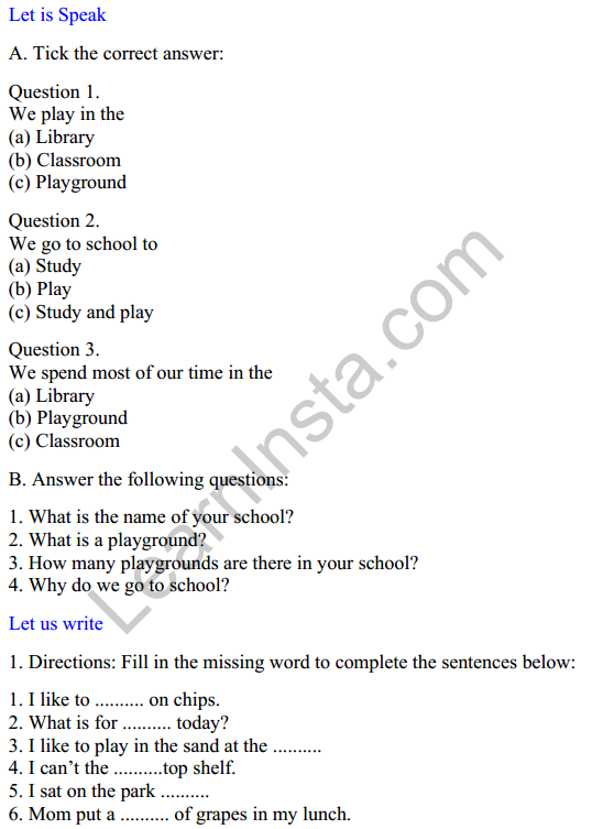 Mridang Class 2 English Worksheet Chapter 6 Between Home and School 1