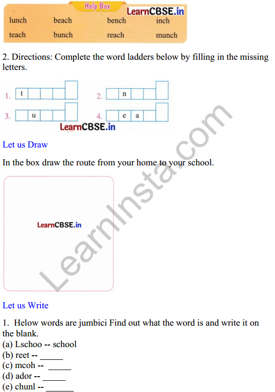 Mridang Class 2 English Worksheet Chapter 6 Between Home and School 2