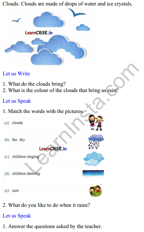 Mridang Class 2 English Worksheet Chapter 8 A Show of Clouds 1