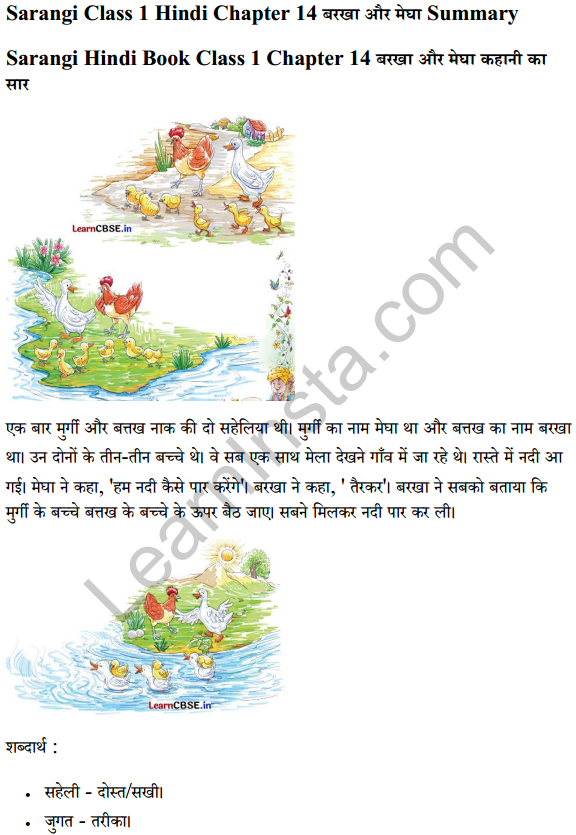 Sarangi Hindi Book Class 1 Solutions Chapter 14 बरखा और मेघा 2